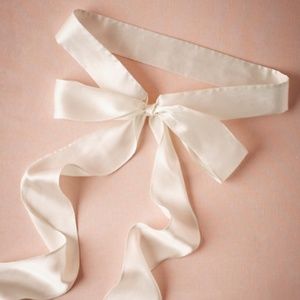 BHLDN Simply Silk Sash in Buttercream